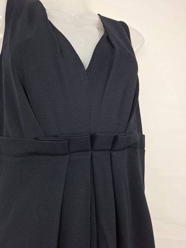 Second-Hand - MaxMara Chic Navy Gathered Waist Dress Size 12 - SwapUp