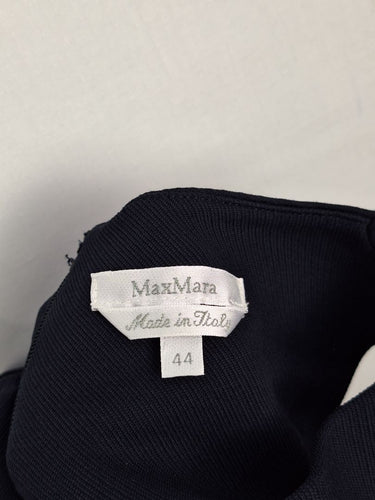 Second-Hand - MaxMara Chic Navy Gathered Waist Dress Size 12 - SwapUp