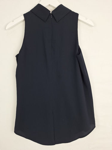 Second-Hand - Veronika Maine Elegant Split Back Work Top Size 6 - SwapUp