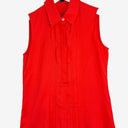 Second-Hand - Raoul Coral Pleated Collared Top Size 4 - SwapUp