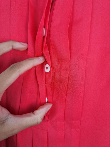 Second-Hand - Raoul Coral Pleated Collared Top Size 4 - SwapUp