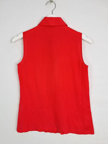 Second-Hand - Raoul Coral Pleated Collared Top Size 4 - SwapUp