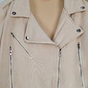 Second-Hand - Johnston Bell Sand Faux Suede Asymmetric Biker Jacket Size S - SwapUp