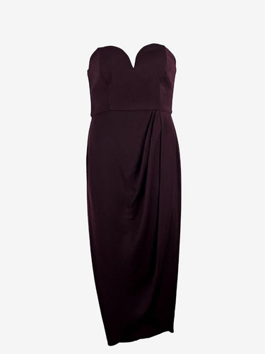 Burgundy Core Cocktail Dress Shona Joy Size SHONA JOY Emerald Green Luxe  Draped Cocktail Frill Dress