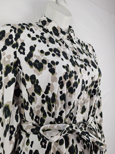 Second-Hand - David Lawrence Organic Splatter Shirt Dress Size 12 - SwapUp