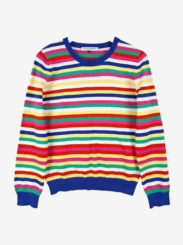 Kelly & Grace Rainbow Stripe Knit Jumper Size M