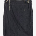 Second-Hand - Karen Millen Light Double Tab Denim Pencil Mini Skirt Size 10 - SwapUp