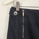 Second-Hand - Karen Millen Light Double Tab Denim Pencil Mini Skirt Size 10 - SwapUp