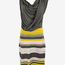 Second-Hand - Karen Millen Cowl Neck Yellow Stripe Dress Size S - SwapUp