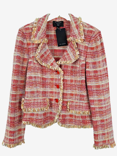 St. John Timeless Blush Trimmed Tweed Jacket Size 16