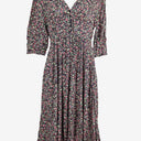 Second-Hand - Boho Pretty Gathered Floral Midi Dress Size S - SwapUp