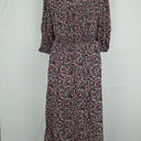 Second-Hand - Boho Pretty Gathered Floral Midi Dress Size S - SwapUp