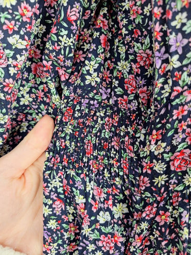 Second-Hand - Boho Pretty Gathered Floral Midi Dress Size S - SwapUp
