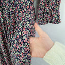 Second-Hand - Boho Pretty Gathered Floral Midi Dress Size S - SwapUp