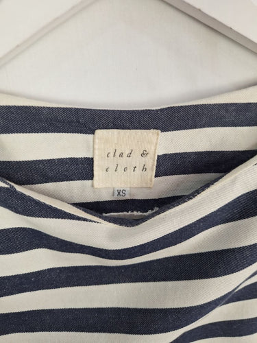 Second-Hand - Clad & Cloth Breezy Cotton Stripe Dress Size XS - SwapUp