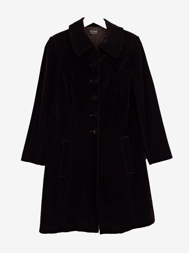 Liz Davenport Chocolate Crush Velvet Vintage Coat Size 8