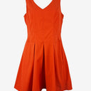 Second-Hand - Cue Tangerine Pleated Work Mini Dress Size 8 - SwapUp