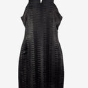 Second-Hand - Carla Zampatti Leatherlook Pleated Fitted Midi Dress Size 8 - SwapUp
