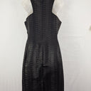 Second-Hand - Carla Zampatti Leatherlook Pleated Fitted Midi Dress Size 8 - SwapUp