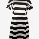 Second-Hand - Veronika Maine Boat neck Midi Stripe Dress Size 8 - SwapUp