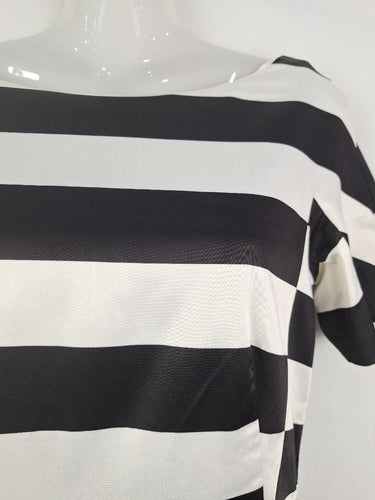 Second-Hand - Veronika Maine Boat neck Midi Stripe Dress Size 8 - SwapUp