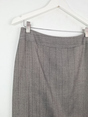 Second-Hand - Events Grey Sophisticated Pencil Midi Skirt Size 8 - SwapUp