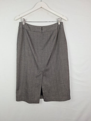Second-Hand - Events Grey Sophisticated Pencil Midi Skirt Size 8 - SwapUp
