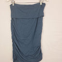 Second-Hand - Angel Maternity Petrol Blue Ruched Mini Skirt Size L - SwapUp