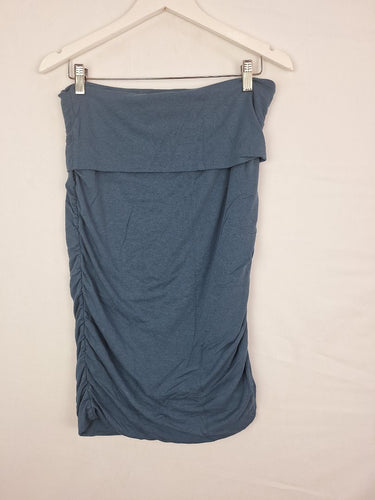 Second-Hand - Angel Maternity Petrol Blue Ruched Mini Skirt Size L - SwapUp