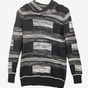 Second-Hand - Veronika Maine Grey Wool Blend Stripe Roll Neck Knit Jumper Size S - SwapUp