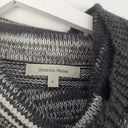 Second-Hand - Veronika Maine Grey Wool Blend Stripe Roll Neck Knit Jumper Size S - SwapUp