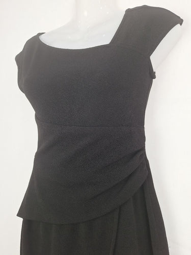 Second-Hand - Sacha Drake Black Asymmetrical Midi Dress Size 8 - SwapUp