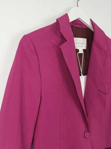 Second-Hand - Viktoria & Woods Magenta Kaleidescope Blazer Size 4 - SwapUp