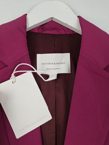 Second-Hand - Viktoria & Woods Magenta Kaleidescope Blazer Size 4 - SwapUp