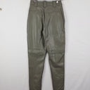 Second-Hand - Aje Muted Taupe Faux Leather Cargo Pants Size 6 - SwapUp