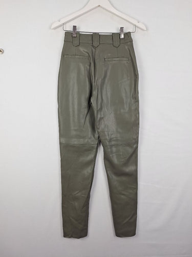 Second-Hand - Aje Muted Taupe Faux Leather Cargo Pants Size 6 - SwapUp