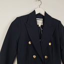 Second-Hand - Trenery Navy Neat Fit Gold Finish Blazer Size 4 - SwapUp