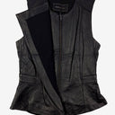 Second-Hand - BCBGMAXAZRIA Zip Up Fold Out Leather Vest Size XS - SwapUp