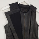 Second-Hand - BCBGMAXAZRIA Zip Up Fold Out Leather Vest Size XS - SwapUp