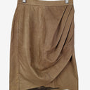 Second-Hand - Scanlan Theodore Leather Pleated Draped Midi Skirt Size 6 - SwapUp