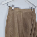 Second-Hand - Scanlan Theodore Leather Pleated Draped Midi Skirt Size 6 - SwapUp