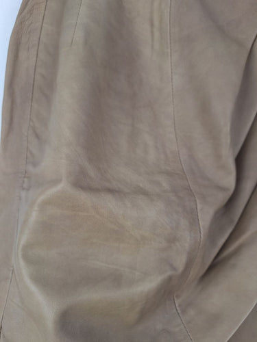 Second-Hand - Scanlan Theodore Leather Pleated Draped Midi Skirt Size 6 - SwapUp