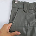 Second-Hand - Aje Muted Taupe Faux Leather Cargo Pants Size 6 - SwapUp