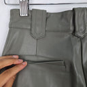 Second-Hand - Aje Muted Taupe Faux Leather Cargo Pants Size 6 - SwapUp