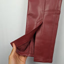 Second-Hand - Aje Wine Faux Leather Cargo Pants Size 6 - SwapUp