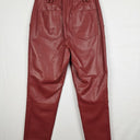 Second-Hand - Aje Wine Faux Leather Cargo Pants Size 6 - SwapUp
