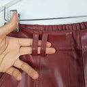 Second-Hand - Aje Wine Faux Leather Cargo Pants Size 6 - SwapUp