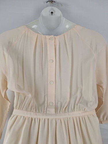 Second-Hand - Band of Outsiders Buttercream Button Back Dress Size XL - SwapUp
