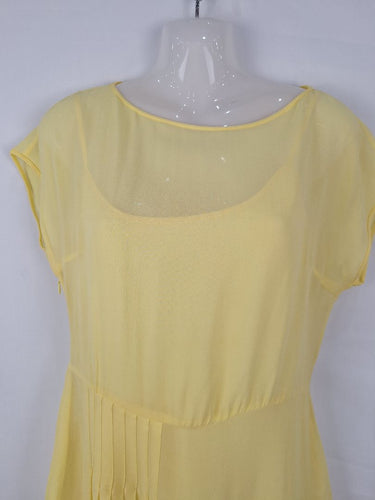 Second-Hand - Red Valentino Sheer Silk Side Pleat Dress Size S - SwapUp