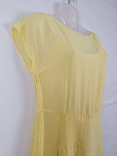 Second-Hand - Red Valentino Sheer Silk Side Pleat Dress Size S - SwapUp